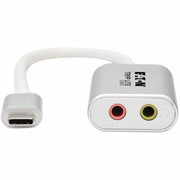 Tripp Lite by Eaton USB-C to 3.5 mm Stereo Audio Adapter - USB 2.0, Silver - U437-002
