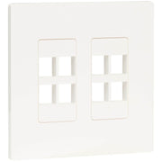 Tripp Lite by Eaton 8-Port Keystone Double-Gang Faceplate, White, TAA