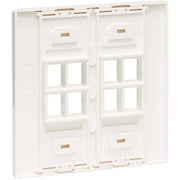 Tripp Lite by Eaton 8-Port Keystone Double-Gang Faceplate, White, TAA - N080-208