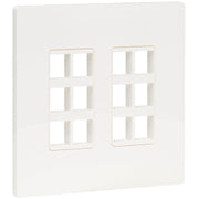 Tripp Lite by Eaton 12-Port Keystone Double-Gang Faceplate, White, TAA