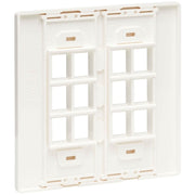 Tripp Lite by Eaton 12-Port Keystone Double-Gang Faceplate, White, TAA - N080-212