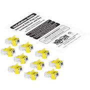 Tripp Lite by Eaton Universal RJ45 Locking Inserts, Yellow, 10 Pack - N2LPLUG-010-YW