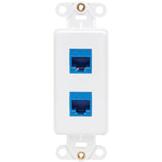 Tripp Lite by Eaton Center Plate Insert, Decora Style - Vertical, 2 Ports - N042D-002V-WH