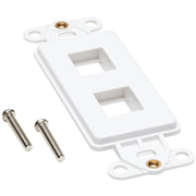 Tripp Lite by Eaton Center Plate Insert, Decora Style - Vertical, 2 Ports - N042D-002V-WH