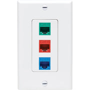 Tripp Lite by Eaton Center Plate Insert, Decora Style - Vertical, 3 Ports - N042D-003V-WH