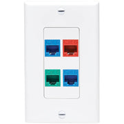 Tripp Lite by Eaton Center Plate Insert, Decora Style - Vertical, 4 Ports - N042D-004V-WH