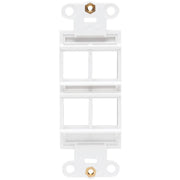 Tripp Lite by Eaton Center Plate Insert, Decora Style - Vertical, 4 Ports - N042D-004V-WH