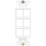 Tripp Lite by Eaton Center Plate Insert, Decora Style - Vertical, 6 Ports - N042D-006V-WH