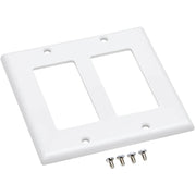 Tripp Lite by Eaton Double-Gang Faceplate, Decora Style - Vertical, White - N042D-200-WH