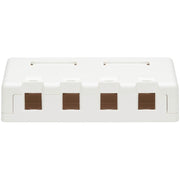 Tripp Lite by Eaton Surface-Mount Box for Keystone Jacks - 4 Ports, White - N082-004-WH