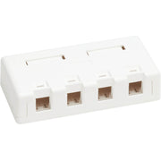 Tripp Lite by Eaton Surface-Mount Box for Keystone Jacks - 4 Ports, White