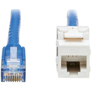 Tripp Lite by Eaton Cat6 Keystone Jack Cable Assembly, RJ45 M/F, 18 in., Blue - N237-F18N-WHSH