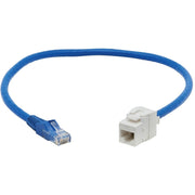 Tripp Lite by Eaton Cat6 Keystone Jack Cable Assembly, RJ45 M/F, 18 in., Blue - N237-F18N-WHSH
