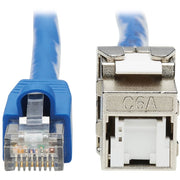 Tripp Lite by Eaton Cat6a Keystone Jack Cable Assembly, RJ45 M/F, 18 in., Blue - N237A-F18N-WHSH