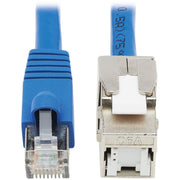 Tripp Lite by Eaton Cat6a Keystone Jack Cable Assembly, RJ45 M/F, 18 in., Blue