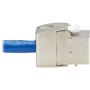 Tripp Lite by Eaton Cat6a Keystone Jack Cable Assembly, RJ45 M/F, 18 in., Blue - N237A-F18N-WHSH