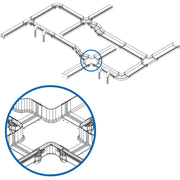 Tripp Lite by Eaton Toolless Horizontal 4-Way Junction for Fiber Routing System, 240 mm (10 in) - SRFC10JUNT4