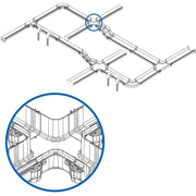 Tripp Lite by Eaton Toolless Horizontal 4-Way Junction for Fiber Routing System, 120 mm (5 in) - SRFC5JUNT4