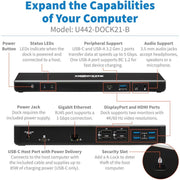 Tripp Lite by Eaton U442-DOCK21-B Docking Station - U442-DOCK21-B