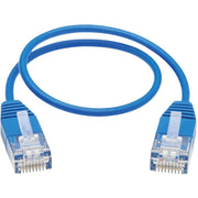Tripp Lite by Eaton N200-UR01-BL Cat6 Ultra-Slim Ethernet Cable (RJ45 M/M), Blue, 1 ft. - N200-UR01-BL