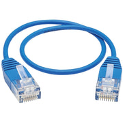Tripp Lite by Eaton Cat6a 10G Certified Molded Ultra-Slim UTP Ethernet Cable (RJ45 M/M), Blue, 1 ft. - N261-UR01-BL