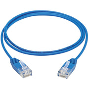 Tripp Lite by Eaton Cat6a 10G Certified Molded Ultra-Slim UTP Ethernet Cable (RJ45 M/M), Blue, 3 ft. - N261-UR03-BL