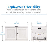 Tripp Lite by Eaton CS16USBWHG Hospital-Grade 16-Device UV Charging Cabinet, White - CS16USBWHG