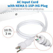 Tripp Lite by Eaton CS16USBWHG Hospital-Grade 16-Device UV Charging Cabinet, White - CS16USBWHG