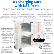 Tripp Lite by Eaton CSC32USBWHG Hospital-Grade 32-Device UV Charging Cart, White - CSC32USBWHG