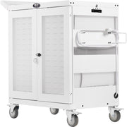 Tripp Lite by Eaton CSC32USBWHG Hospital-Grade 32-Device UV Charging Cart, White - CSC32USBWHG