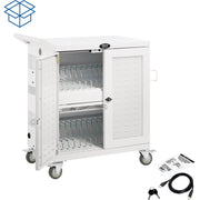 Tripp Lite by Eaton CSC32USBWHG Hospital-Grade 32-Device UV Charging Cart, White - CSC32USBWHG