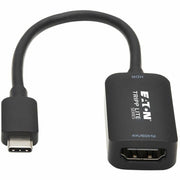 Tripp Lite by Eaton U444-06N-HDR-B USB-C to HDMI Adapter Cable, M/F, Black, 6 in. - U444-06N-HDR-B