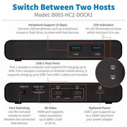 Tripp Lite by Eaton B003-HC2-DOCK1 2-Port USB-C KVM Dock, Black - B003-HC2-DOCK1