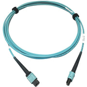Tripp Lite by Eaton N846D-03M-24AAQ 400G Multimode 50/125 OM4 Fiber Optic Cable, Aqua, 3 m - N846D-03M-24AAQ