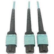 Tripp Lite by Eaton N846D-03M-24BAQ 400G Multimode 50/125 OM4 Fiber Optic Cable, Aqua, 3 m