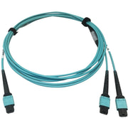Tripp Lite by Eaton N846D-03M-24BAQ 400G Multimode 50/125 OM4 Fiber Optic Cable, Aqua, 3 m - N846D-03M-24BAQ