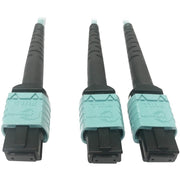 Tripp Lite by Eaton N846D-03M-24BAQ 400G Multimode 50/125 OM4 Fiber Optic Cable, Aqua, 3 m - N846D-03M-24BAQ