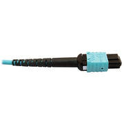 Tripp Lite by Eaton N846D-03M-24CAQ 400G Multimode 50/125 OM4 Fiber Optic Cable, Aqua, 3 m - N846D-03M-24CAQ