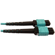 Tripp Lite by Eaton N846D-05M-24BAQ 400G Multimode 50/125 OM4 Fiber Optic Cable, Aqua, 5 m - N846D-05M-24BAQ