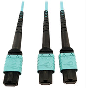 Tripp Lite by Eaton N846D-05M-24BAQ 400G Multimode 50/125 OM4 Fiber Optic Cable, Aqua, 5 m