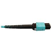 Tripp Lite by Eaton N846D-05M-24BAQ 400G Multimode 50/125 OM4 Fiber Optic Cable, Aqua, 5 m - N846D-05M-24BAQ