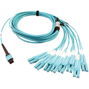 Tripp Lite by Eaton N846D-05M-24CAQ 400G Multimode 50/125 OM4 Fiber Optic Cable, Aqua, 5 m - N846D-05M-24CAQ