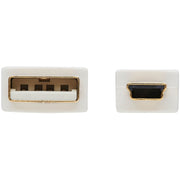 Tripp Lite Safe-IT USB-A to USB Mini-B Antibacterial Cable (M/M), USB 2.0, White, 6 ft. - U030AB-006-WH
