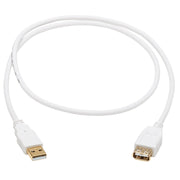 Tripp Lite Safe-IT USB-A Antibacterial Extension Cable (M/F), USB 2.0, White, 3 ft. - U024AB-003-WH