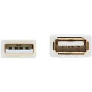 Tripp Lite Safe-IT USB-A Antibacterial Extension Cable (M/F), USB 2.0, White, 3 ft. - U024AB-003-WH