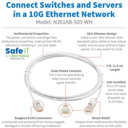 Tripp Lite Safe-IT N261AB-S05-WH Cat.6a UTP Network Cable - N261AB-S05-WH