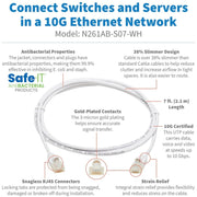 Tripp Lite Safe-IT N261AB-S07-WH Cat.6a UTP Network Cable - N261AB-S07-WH