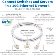Tripp Lite Safe-IT N261AB-S10-WH Cat.6a UTP Network Cable - N261AB-S10-WH