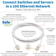 Tripp Lite Safe-IT N261AB-S15-WH Cat.6a UTP Network Cable - N261AB-S15-WH