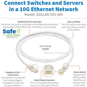 Tripp Lite Safe-IT N261AB-005-WH Cat.6a UTP Network Cable - N261AB-005-WH